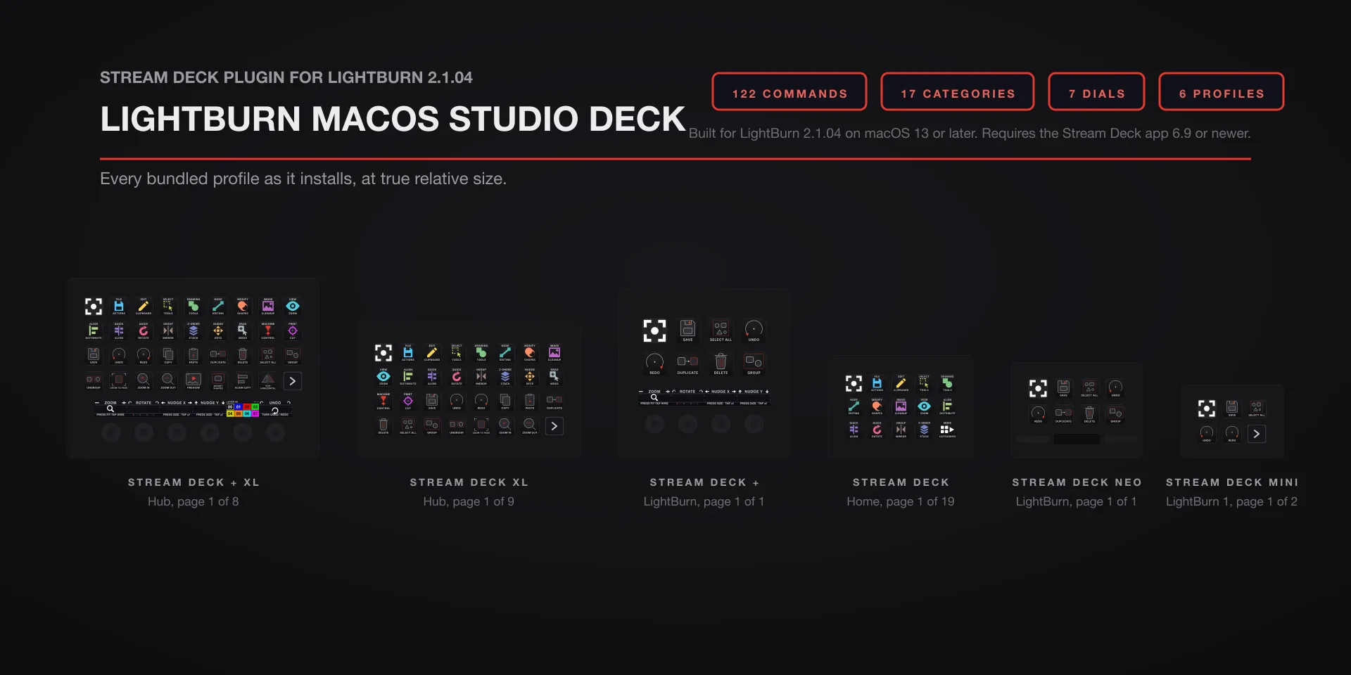 LightBurn macOS Studio Deck hero slide